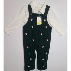 ADVENTURE 360 Christmas Santa Overalls Set NWT - Green - Boys 24 months